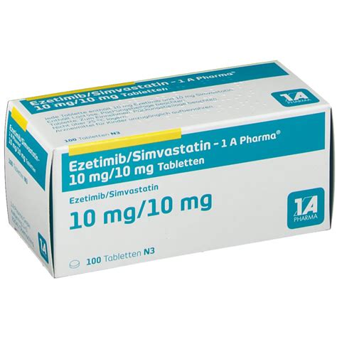 EZETIMIB/Simvastatin-1A Pharma 10 mg/10 mg Tabl. 100 St - shop-apotheke.com