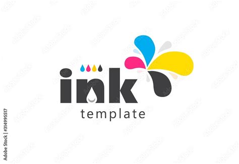 Ink logo colored drops splash Stock Vector | Adobe Stock