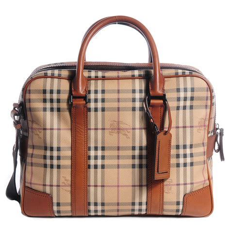 BURBERRY Mens Vintage Haymarket Leighton Business Bag Dark Ochre 76928