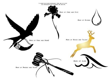 Symbols of some of the valar | Game art, Lotr, Symbols