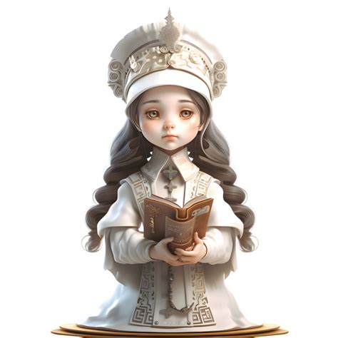 Free 3D Animated Cute Female Priest Holding Rosary and Bible PNG Transparent Background 22483725 ...