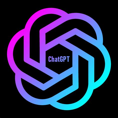 ChatGPT concept. Artificial intelligence chatbot neon logo on black ...