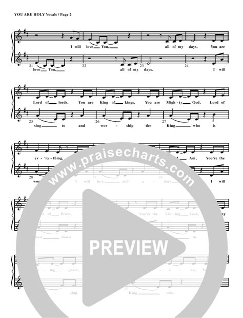 You Are Holy (Prince of Peace) Sheet Music PDF (G3 Kids) - PraiseCharts