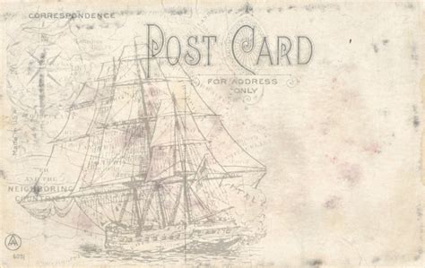 Vintage Map And Ship Postcard Free Stock Photo - Public Domain Pictures