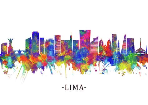 Lima Peru Skyline Mixed Media by NextWay Art - Pixels