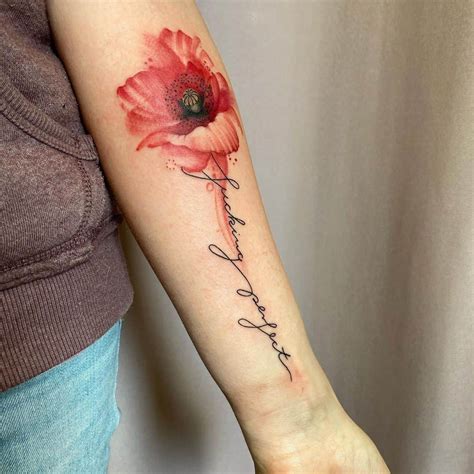 Poppy Birth Flower Tattoo