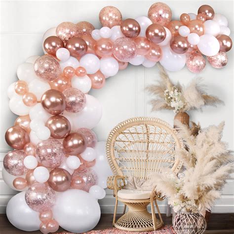 Balloon Arch Garland Kit | 145 Balloon Kit | Rose Gold Chrome Balloons ...