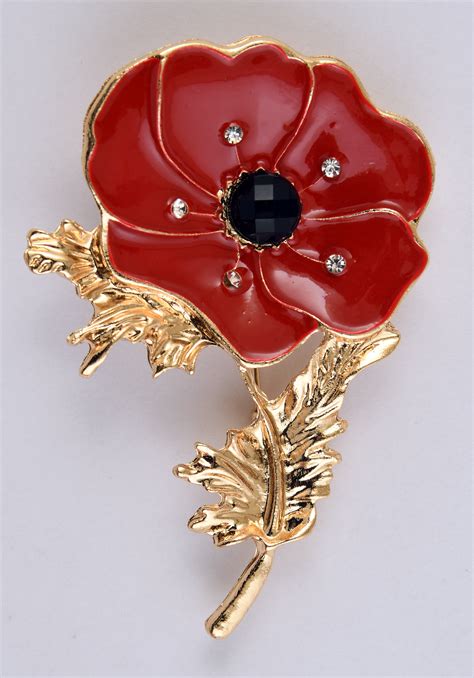 Diamante Poppy Brooch - Air Force Museum of New Zealand