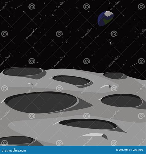 Surface of the Moon Vector Illustration Stock Vector - Illustration of moonscape, cosmology ...