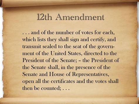 The 12th Amendment 12th Amendment America Constitution