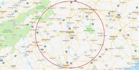 Charlotte 100-Mile Radius Map – 2 | Anything Aerial