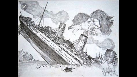 Titanic Ship Drawing Sinking