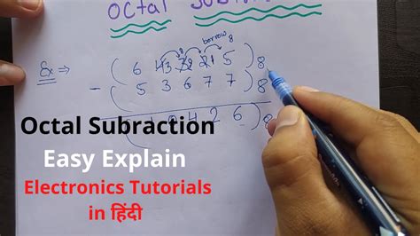 Octal subtraction in Hindi with easy example | Digital electronics tutorials - YouTube