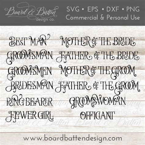 Wedding Words SVG File Bundle Style 1 – Board & Batten Design Co.