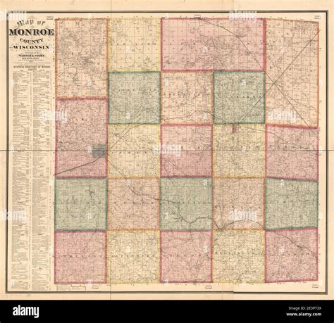 Map of Monroe County, Wisconsin Stock Photo - Alamy