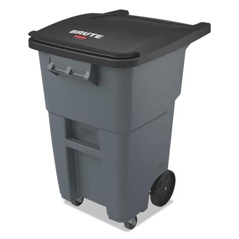 Rubbermaid Commercial Products Brute 50-Gallon Gray Plastic Wheeled Trash Can with Lid at Lowes.com