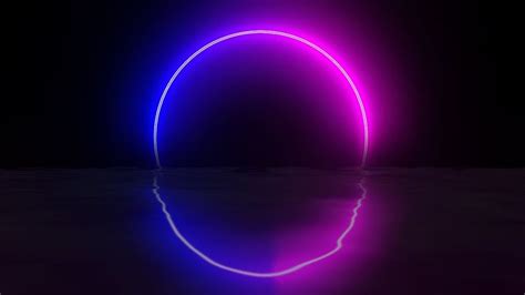 No Copyright Royalty Free Neon Pink Blue Circle in Water Loop Background Screensaver Wallpaper ...