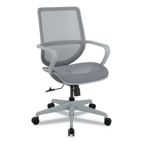 Alera KA Series Mid-Back All-Mesh Office Chair, Up to 275 lbs., Silver Seat/Back, Pewter Base ...