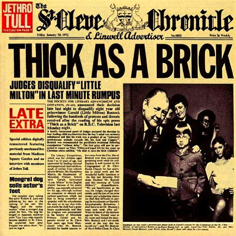 Jethro Tull: Thick as a brick, marzo 1972. Rock Album Covers, Classic ...