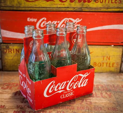 Vintage 1980s Coca Cola Christmas 6 Pack Glass Bottles Original Box Collectable Six Pack Bottles ...