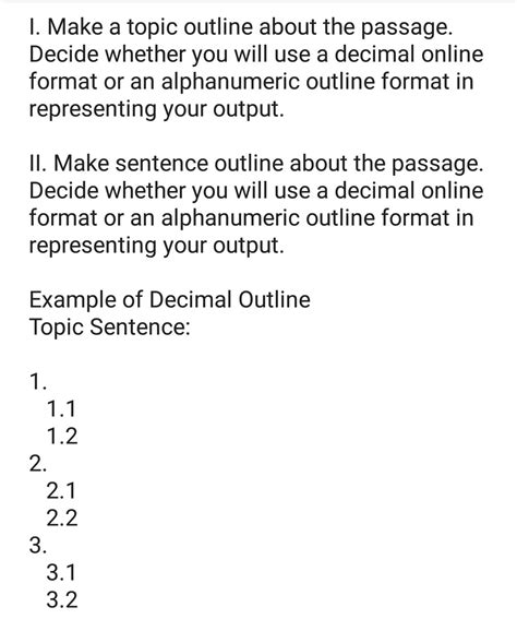 [Solved] . Example of Alphanumeric Outline Topic Sentence: 1. A. B ...