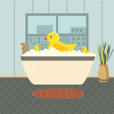 Rubber duck in the bath 3587971 Vector Art at Vecteezy