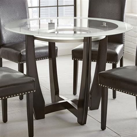 Steve Silver Verano Contemporary 45" Round Glass Top Dining Table | Godby Home Furnishings ...