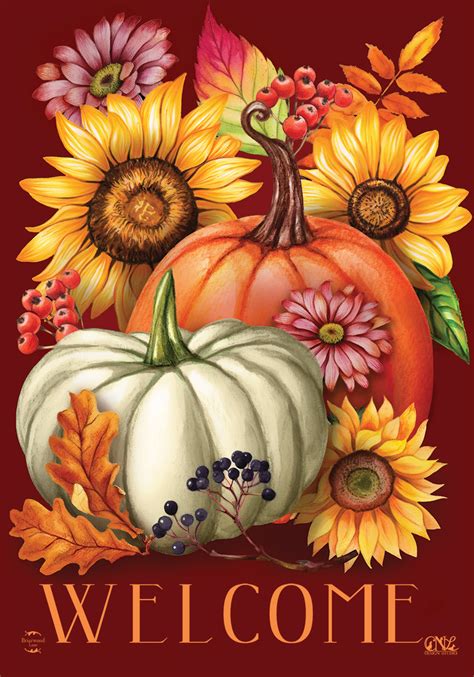 Briarwood 12.5" x 18" 100% Polyester Pumpkins Outdoor Flag - Walmart.com