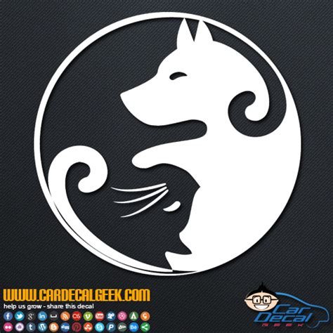 Dog and Cat Yin Yang Vinyl Car Window Decal