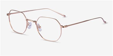 Virgil Geometric Rose Gold Full Rim Eyeglasses | Eyebuydirect Canada