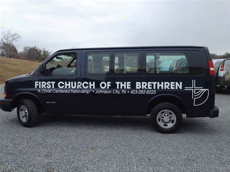 First Church of the Brethren shuttle van graphics Car Lettering, Van ...