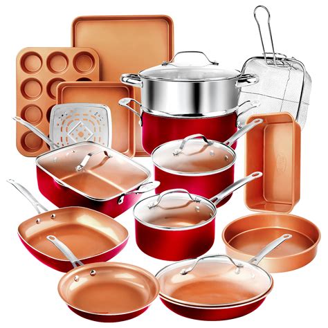 Gotham Steel 20 Piece Nonstick Pots and Pans Set including Bakeware, Nonstick Cookware Set ...