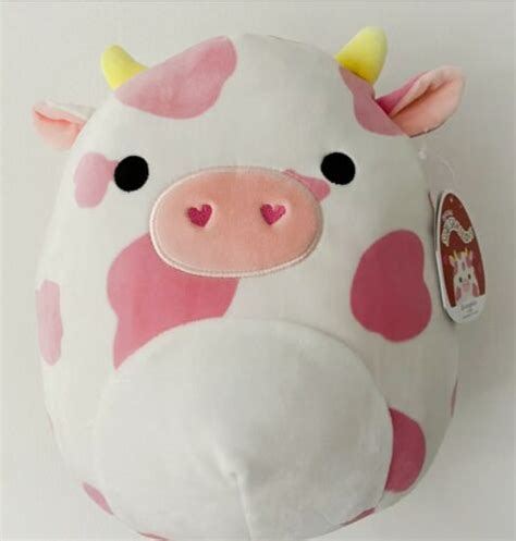 Squishmallow Evangelica 11 inch Pink Cow 2022 Valentine Kellytoy Soft Plush gift | eBay