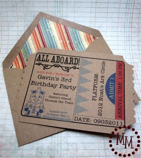 Train Ticket Birthday Invitations - The Scrap Shoppe