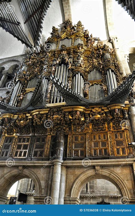 Interior in Cathedral Santiago De Compostela, Spain Stock Photo - Image ...