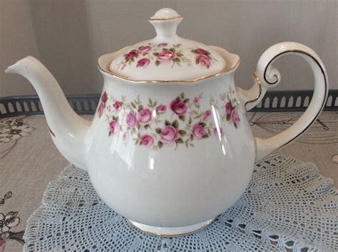 Colclough Bone China Tea Pot. Cascade Roses, Pink Floral. | in ...