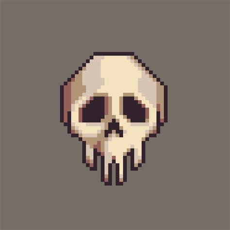 Pixel art human skull illustration vector for game 8081710 Vector Art ...