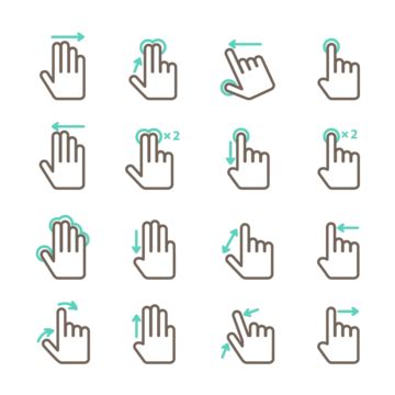 Touch Gestures Vector PNG Images, Gesture Touch Screen Icon Vector Design Template, Screen ...