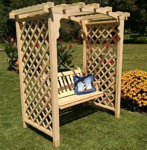 Delightful Wood Arbor & Swing | Cedar Accents for Sale