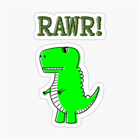 "Cute Angry T-Rex Dinosaur RAWR" Sticker by Almdrs | Redbubble