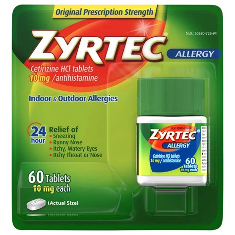 Zyrtec Allergy 24 Hour Relief Tablets - 10 mg - Shop Sinus & allergy at H-E-B