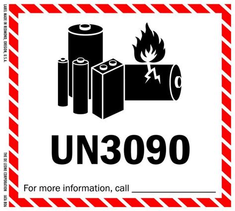 IATA Dangerous Goods Labels | 4 1/2" x 5" IATA Dangerous Goods Label, Lithium Battery, UN3090 ...