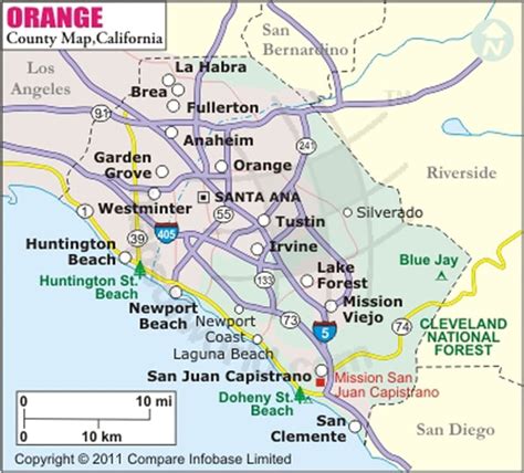 Orange County Freeway Map - Map Of West