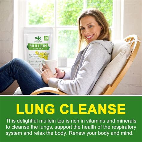 Mullein Tea Bags - Natural Mullein Leaf Tea for Lungs Cleanse and ...