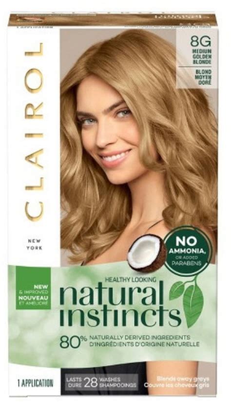 Clairol Natural Instincts Hair Color, [8G] Medium Golden Blonde 1 Each ...