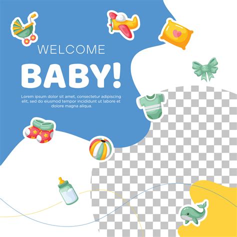 Template hand drawn baby announcement background design 38049315 Vector ...