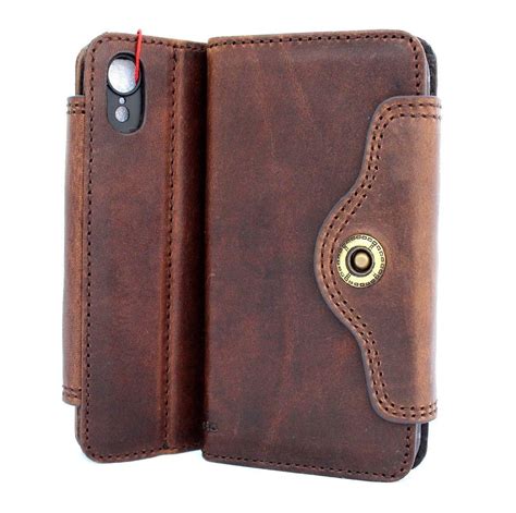 Genuine oiled leather for apple iPhone XR case cover wallet credit sof – DAVISCASE