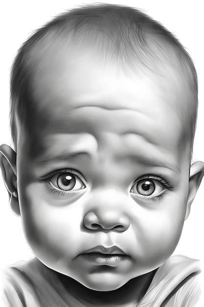 Premium AI Image | Emotive Child's Face Coloring Page Printable Pencil Sketch Draft