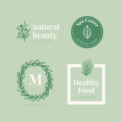 Free Vector | Nature cosmetics logo set