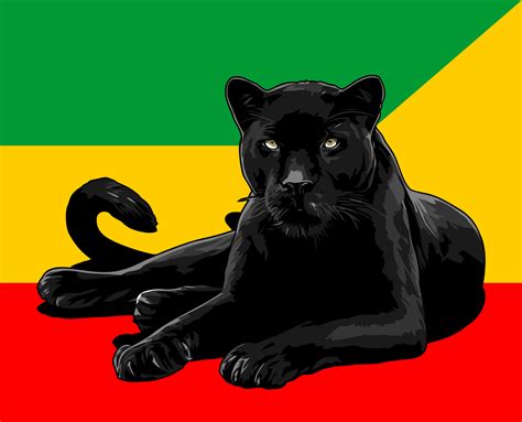 black panther and flag 8672912 Vector Art at Vecteezy